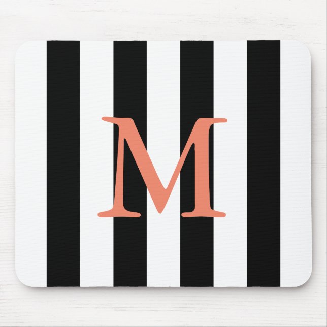 Tapis de souris décoré d'un monogramme de rayure (Devant)