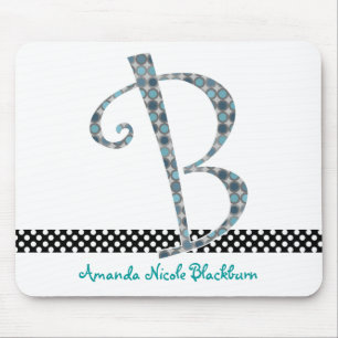 Tapis de souris décoré d'un monogramme - lettre B