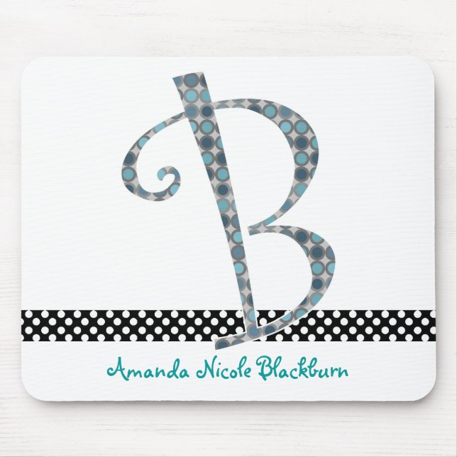 Tapis de souris décoré d'un monogramme - lettre B (Devant)