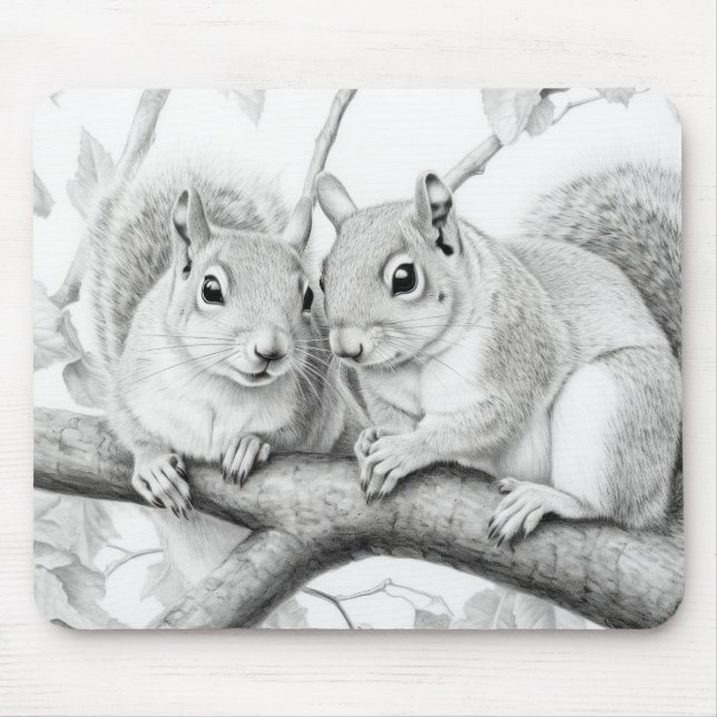 Tapis De Souris Découverte d'animaux d'écureuils Sauvage Nature En (Devant)