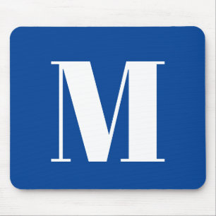 Tapis De Souris Deep Blue Initial Letter Monogram Modern Stylish