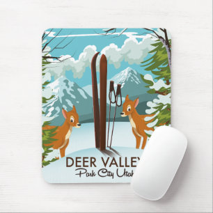 Tapis De Souris Deer Valley Park City Utah ski poster Voyage
