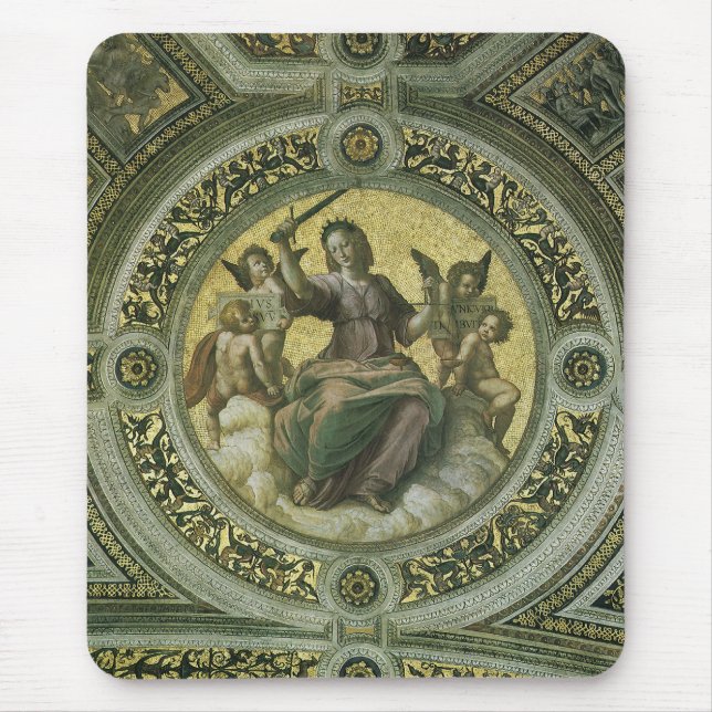 Tapis De Souris Déesse romaine Justice avec les anges par Raphael (Devant)