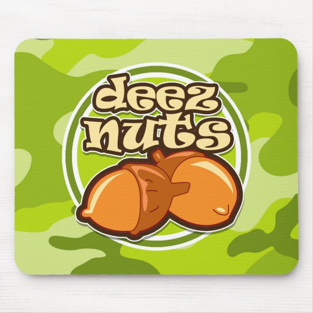 Tapis De Souris Deez Nuts; camo vert vif, camouflage (Devant)
