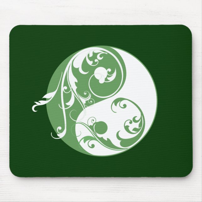 Tapis De Souris Défilement Yin & Yang (vert) (Devant)