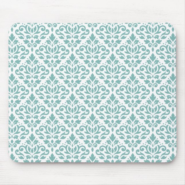 Tapis De Souris Défiler Damask Motif Turquoise (Devant)