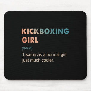 Tapis De Souris Définition de fille de kickboxing Amusant amateur