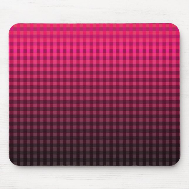 Tapis De Souris Dégradé de motif rouge et noir à damiers (Devant)