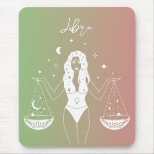 Tapis De Souris Dégradé du signe étoile du zodiaque de Libra