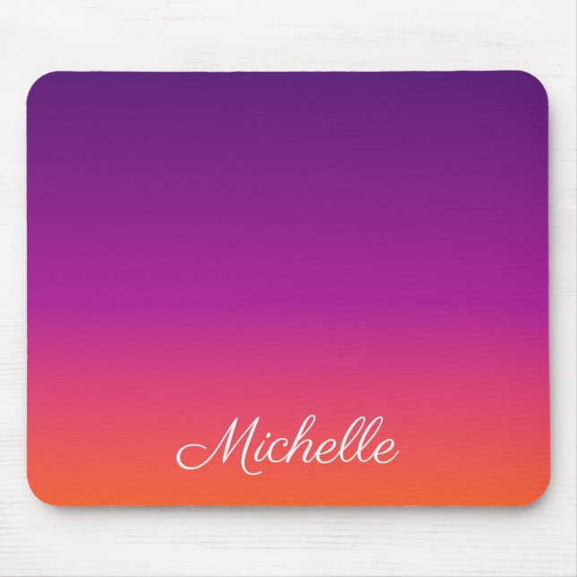Tapis De Souris dégradé violet, rose et orange foncé (Devant)
