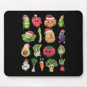 Tapis De Souris Déjeuner Lady Cuisine végétale Noël Arbre de Noël 
