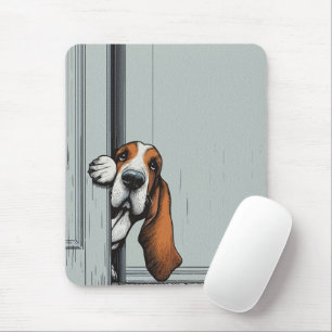 Tapis De Souris Délicieux Art Mural de Chien Basset Hound
