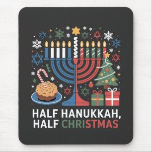 Tapis De Souris Demi-Noël mi-Hanoukka Christmukkah Funny