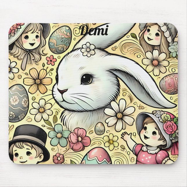 Tapis De Souris DEMI ~ Pâques Vintages ~ (Devant)