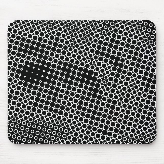 Tapis De Souris Demi-ton extrême - Noir sur Blanc (Devant)