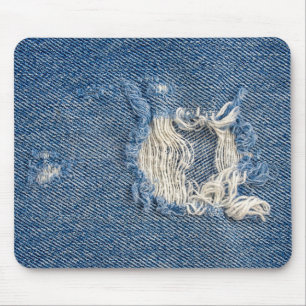 Tapis De Souris Denim bleu effiloché
