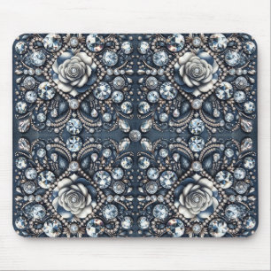 Tapis De Souris Denim & Diamonds Glam Bling Bijoux Roses