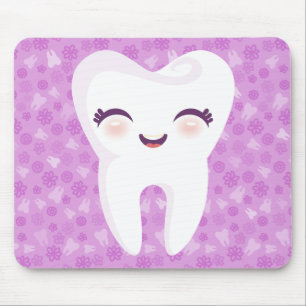 Tapis De Souris Dent mignonne - Mousepad personnalisable pourpre
