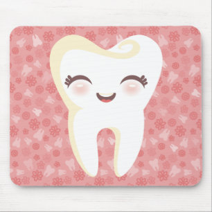 Tapis De Souris Dent mignonne - Mousepad personnalisable rose