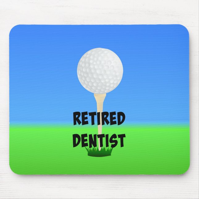 Tapis De Souris Dentiste retraité - Conception de golf (Devant)