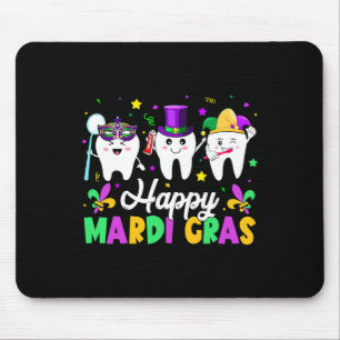 Tapis De Souris Dents amusants Joyeux Mardi Gras Dentiste de l'équ