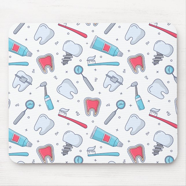 Tapis De Souris Dents et outils Motif dentaire (Devant)