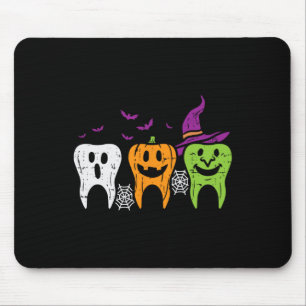Tapis De Souris Dents Fantôme Citrouille Sorcière Mignon Dentaire
