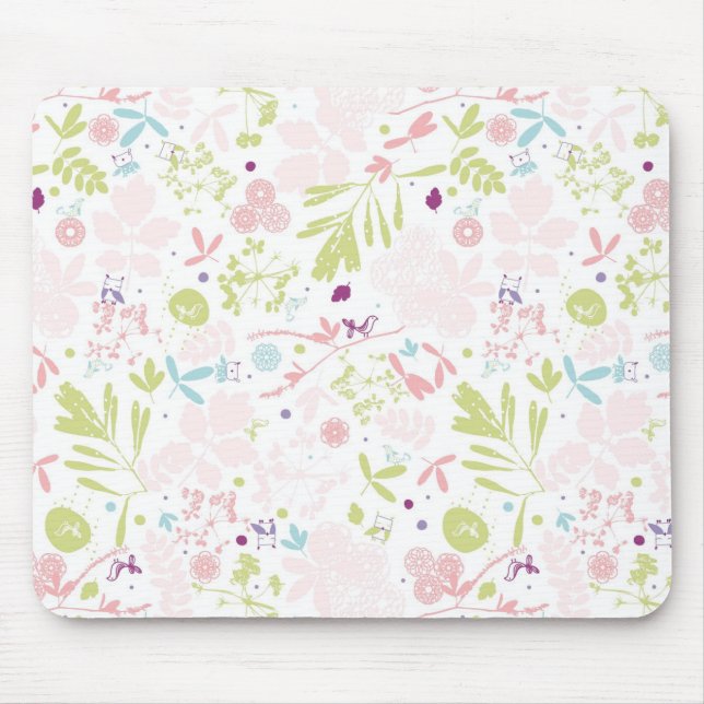 Tapis De Souris déploiement de motif floral (Devant)