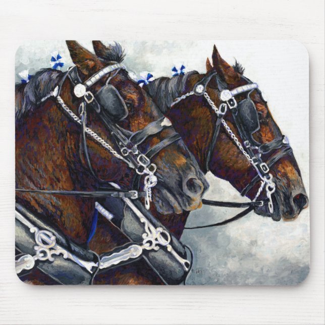 Tapis de souris d'équipe de cheval de Percheron de (Devant)