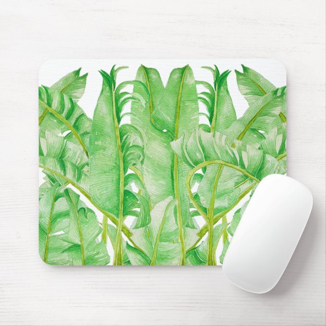 Tapis De Souris Des Feuilles de bananes sur un carnet de souris (Avec souris)