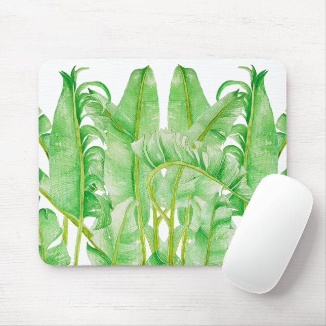 Tapis De Souris Des Feuilles de bananes sur un carnet de souris (Avec souris)