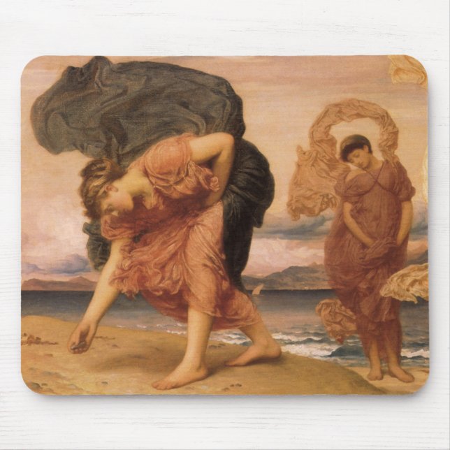 Tapis De Souris Des Filles Grecques Ramassent Des Galets Par Lord  (Devant)