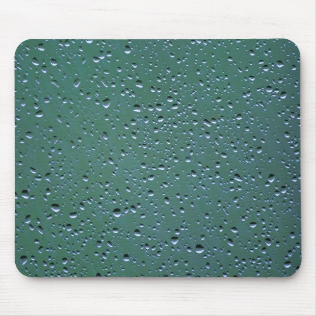 Tapis De Souris Des gouttelettes d'eau sur un Arrière - plan vert (Devant)