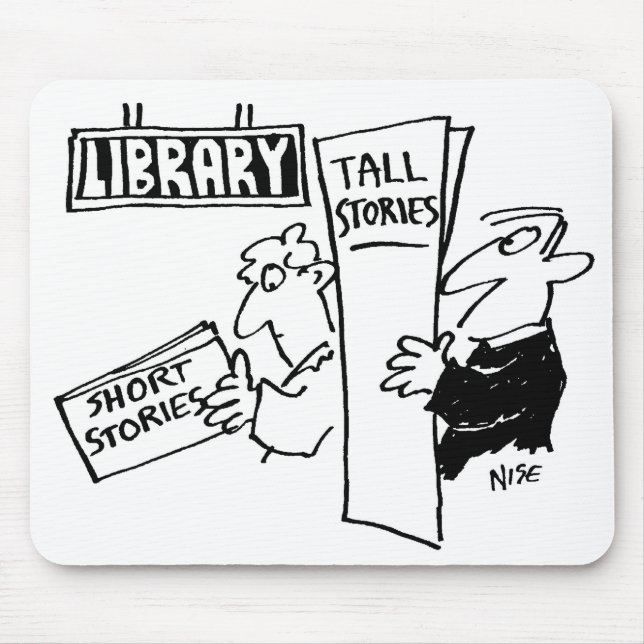 Tapis De Souris Des hommes lisent des livres à la bibliothèque (Devant)