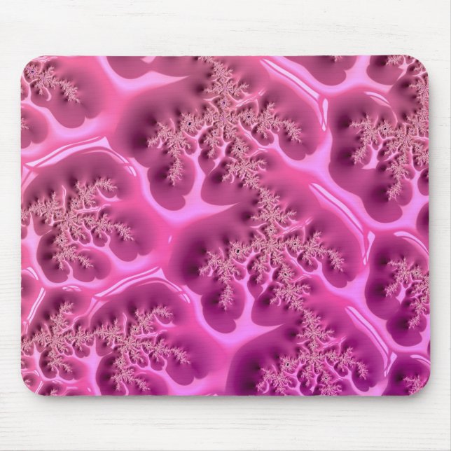 Tapis De Souris Design Abstrait fractal ~ Waffle rose ~ Pad de sou (Devant)