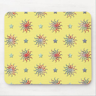 Tapis De Souris Design coloré soleil et étoiles