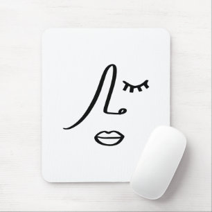 Tapis De Souris Design d'art moderne de visage abstrait minimalist