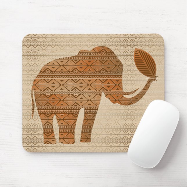 Tapis De Souris Design d'art tribal des éléphants (Avec souris)