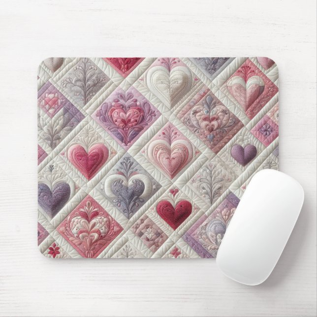 Tapis De Souris Design de coeur Valentin courbé (Avec souris)