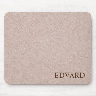 Tapis De Souris Design en cuir beige Monogramme