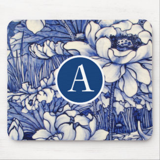 Tapis De Souris DESIGN FLORAL JAPONAIS BLEU do-it-yourself INITIAL