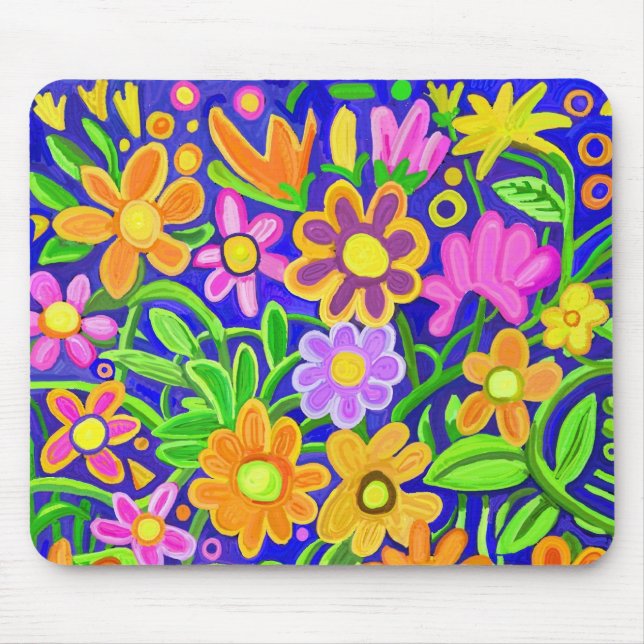 Tapis De Souris Design floral peint (Devant)