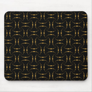 Tapis De Souris Design moderne élégant pointillé doré sur noir