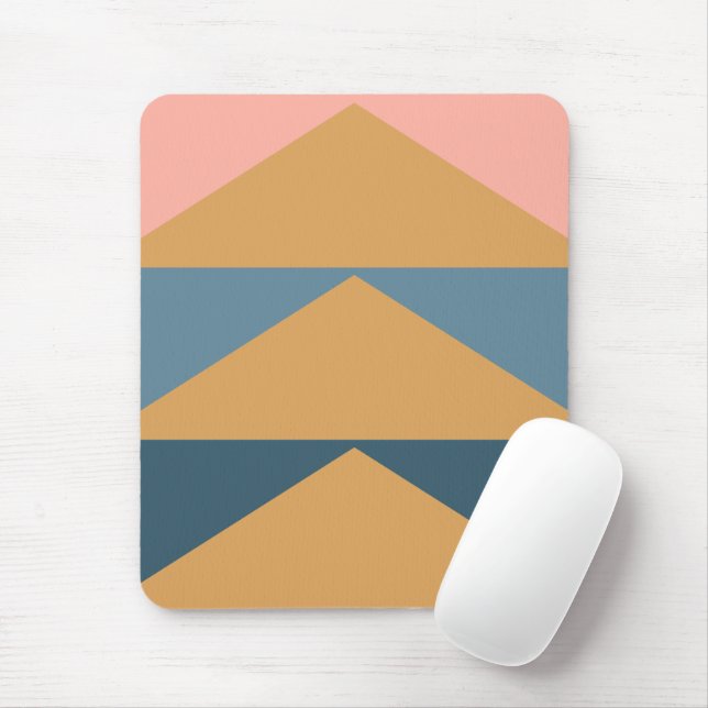 Tapis De Souris Design moderne géométrique moderne Gold Blue (Avec souris)