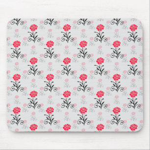 Tapis De Souris Design Motif de l'étalage de fleurs de rose rouge