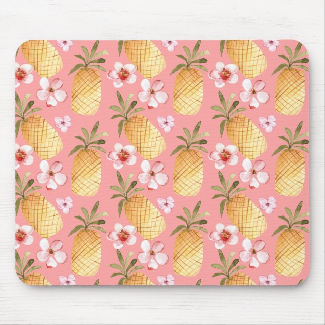 Tapis De Souris Design rétro tropical avec ananas (Devant)
