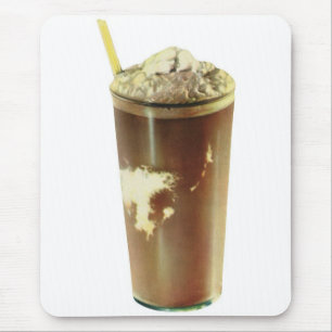 Tapis De Souris Dessert Vintage, Milk-Shake au Chocolat et Crème F