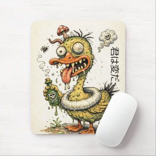 Tapis De Souris Dessin animé de canard monstre amusant et bizarre 