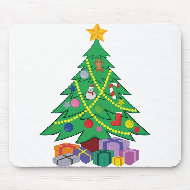 Tapis De Souris dessin animé de l'arbre de Noël (Devant)