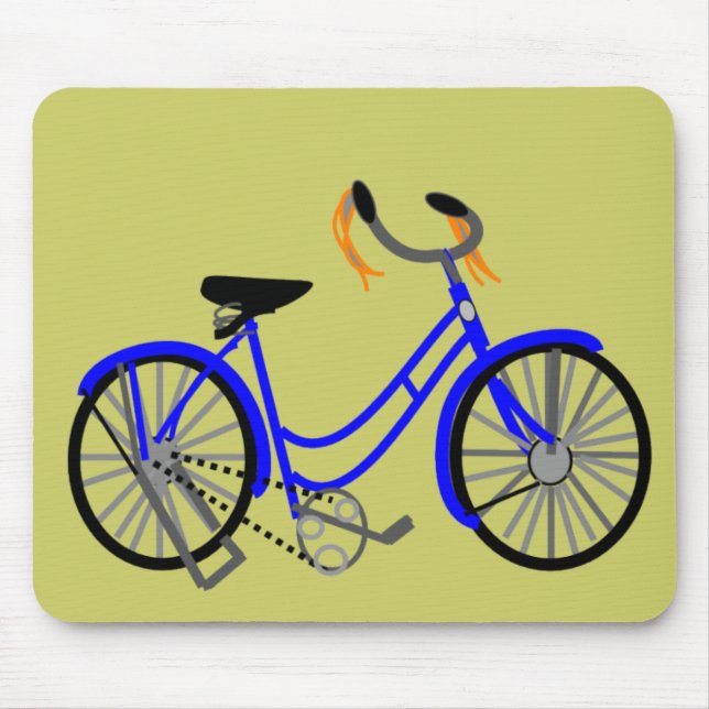 Tapis De Souris Dessin de bicyclette, style des années 1950 (Devant)